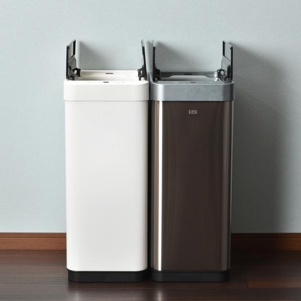 45L スリムごみ箱 ナチュラル色 幅25cm EKO ゴミ箱 おしゃれ ごみ箱 ダストボックス 自動開閉 45
