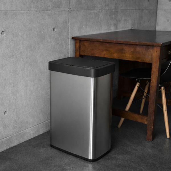 ゴミ箱 自動開閉 45L おしゃれ センサー タッチ ふた付き キッチン ダストボックス リビング 大容量 横開き 北欧 EKO ホライゾンライトセンサービン 50L EK9226_15
