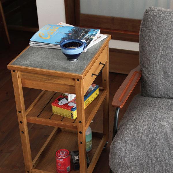 ICHIBA（市場） キッチンワゴン キャスター付き おしゃれ 木製 2段