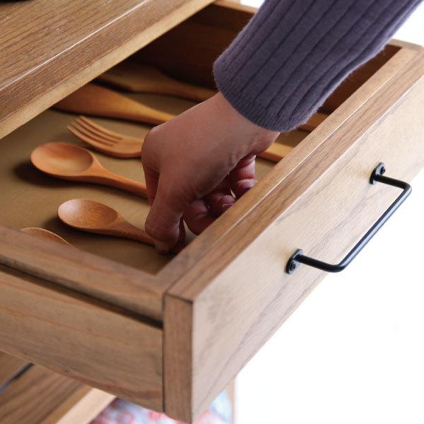 ICHIBA キッチンワゴン キャスター付き おしゃれ 木製 2段