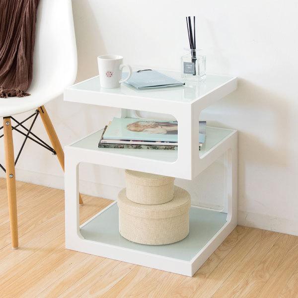 宮武製作所 サイドテーブル おしゃれ 北欧 収納付き 白 ホワイト