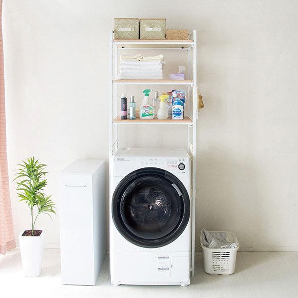 宮武製作所 洗濯機ラック 3段 縦型洗濯機 伸縮 幅60 おしゃれ スリム