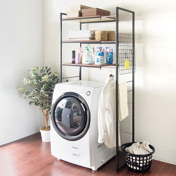 宮武製作所 洗濯機ラック 3段 縦型洗濯機 伸縮 幅60 おしゃれ