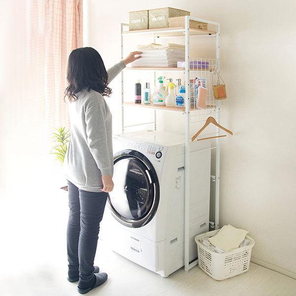 宮武製作所 洗濯機ラック 3段 縦型洗濯機 伸縮 幅60 おしゃれ スリム