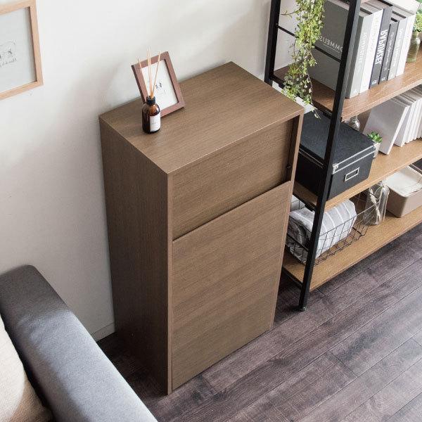 木製スリムデザインごみ箱 キャスター付き 31【木製ゴミ箱】 キャスターダストボックス キャスター付き