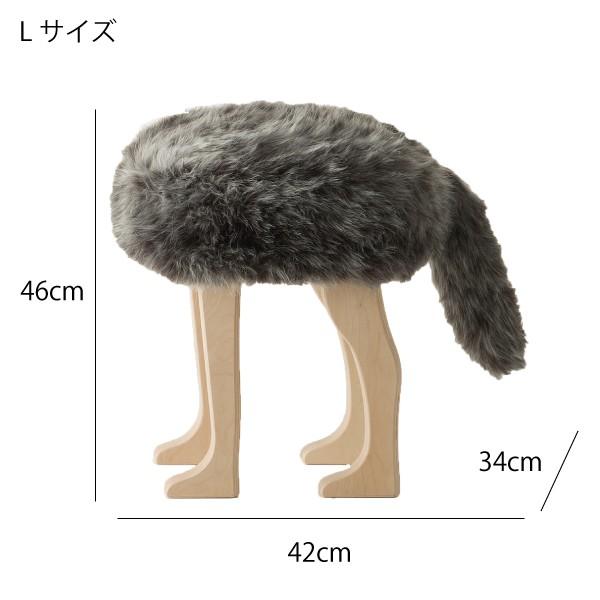 椅子 木製 北欧 おしゃれ スツール 動物 ファー チェア いす 丸型  ( 匠工芸 animal stool アニマルスツールL ウルフグレーミックス コヨーテブラウン)｜monogallery｜13