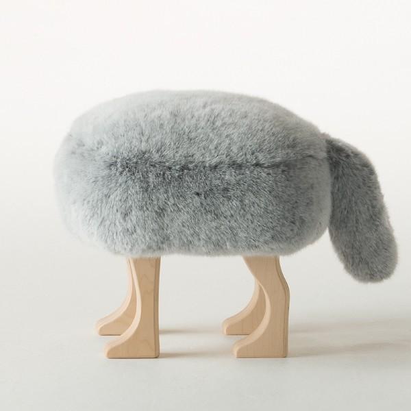 匠工芸 animal stool アニマルスツールL ウルフグレーミックス