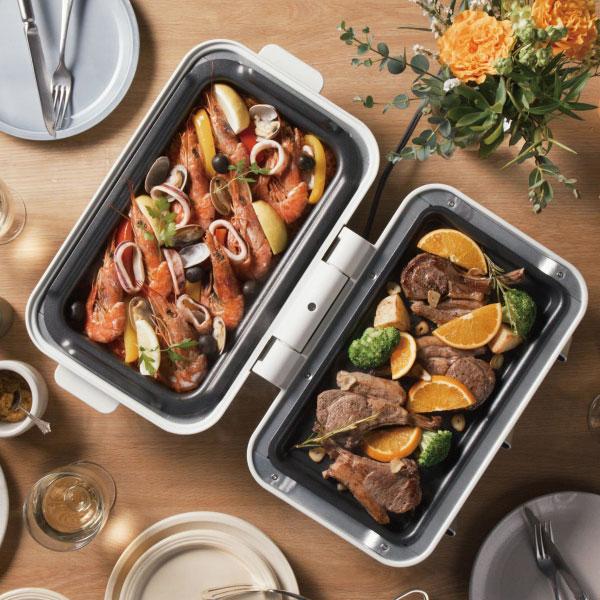 AINX トースター 2枚 おしゃれ ホットプレート 1台2役 たこ焼き器 鍋