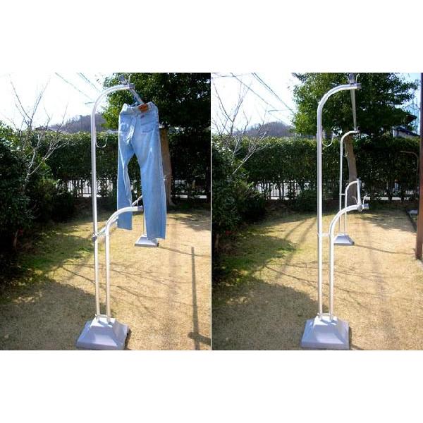 物干し台 ESF-LONG +プラスチックカバー付き 物干し台 コンクリベース 省スペース 屋外 洗濯台 物干しスタンド 錆びない 潮風に強い 庭 ベランダ おしゃれ