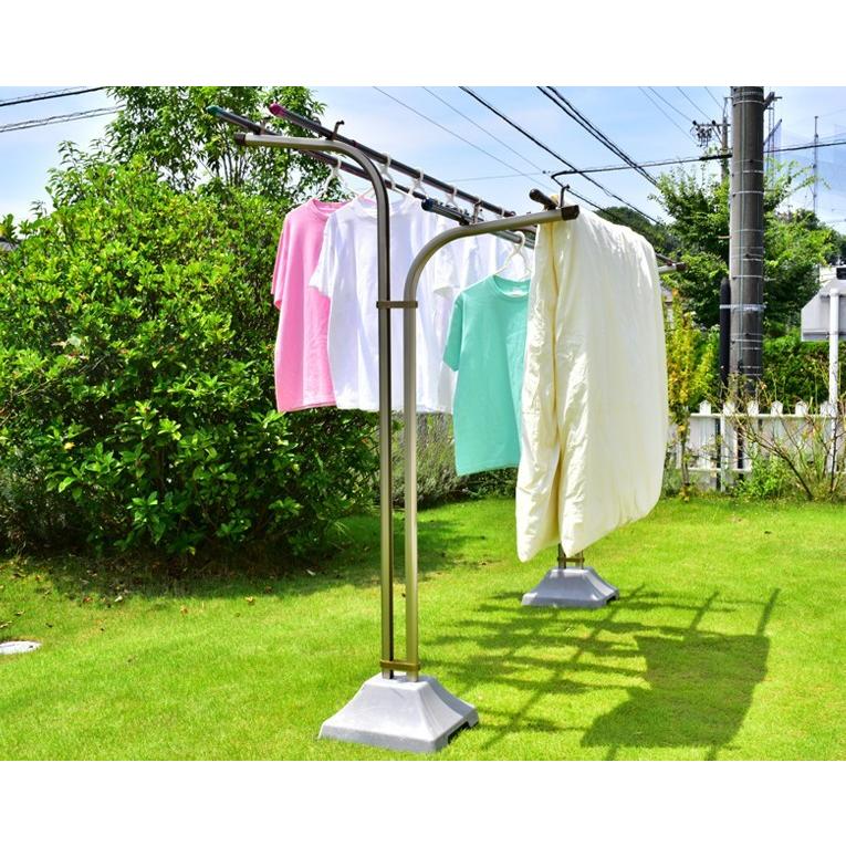 組み立て式 物干し竿 伸縮 3本セット(長さ1.6mから2.5mまで伸びる)ブロンズ色 錆ない 天井 竿受け 室内物干し ベランダ 部屋干し_4