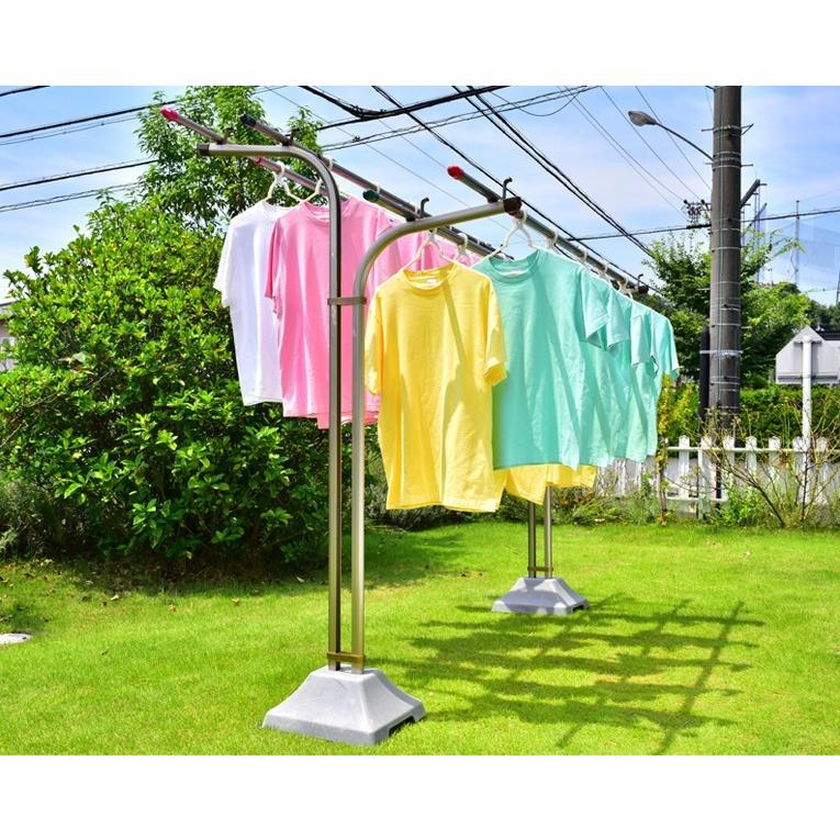 組み立て式 物干し竿 伸縮 3本セット(長さ1.6mから2.5mまで伸びる)シャンパンゴールド色 錆ない 天井 竿受け 室内物干し ベランダ 部屋干し_4