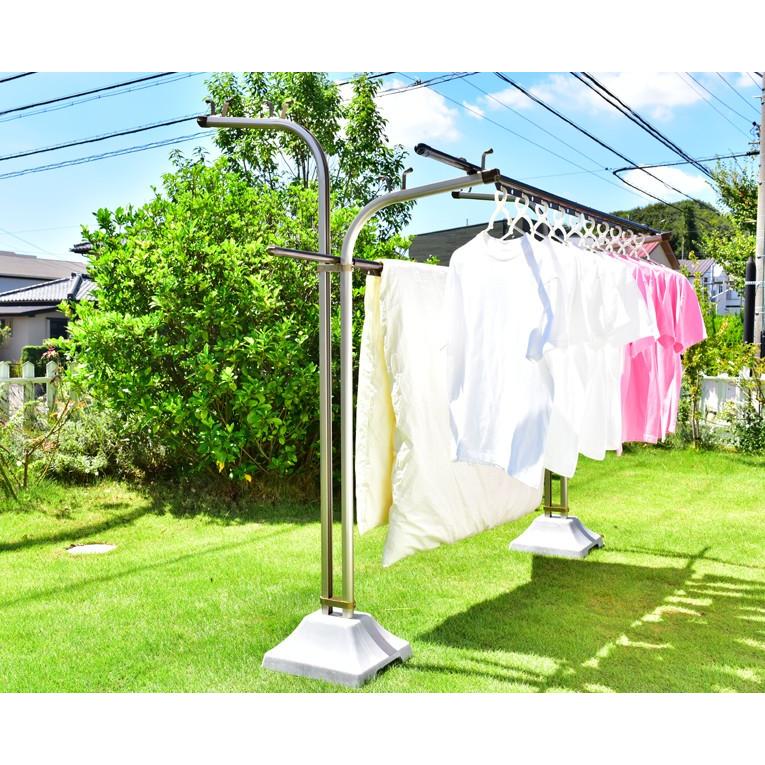 組み立て式 伸縮ハンガー竿 4本（長さ：2.5mから4.1mまで伸びる）ブロンズ色 錆びない 物干し竿 ブロンズ色 高剛性ものほし_4