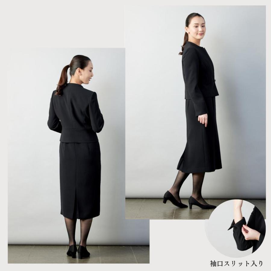 喪服 レディース アンサンブル ノーカラー 9号 11号 13号 15号 17号 30