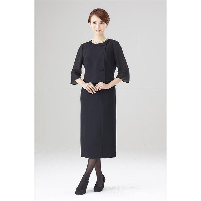 ブラックフォーマル レディース 喪服 礼服 アンサンブル ロング丈