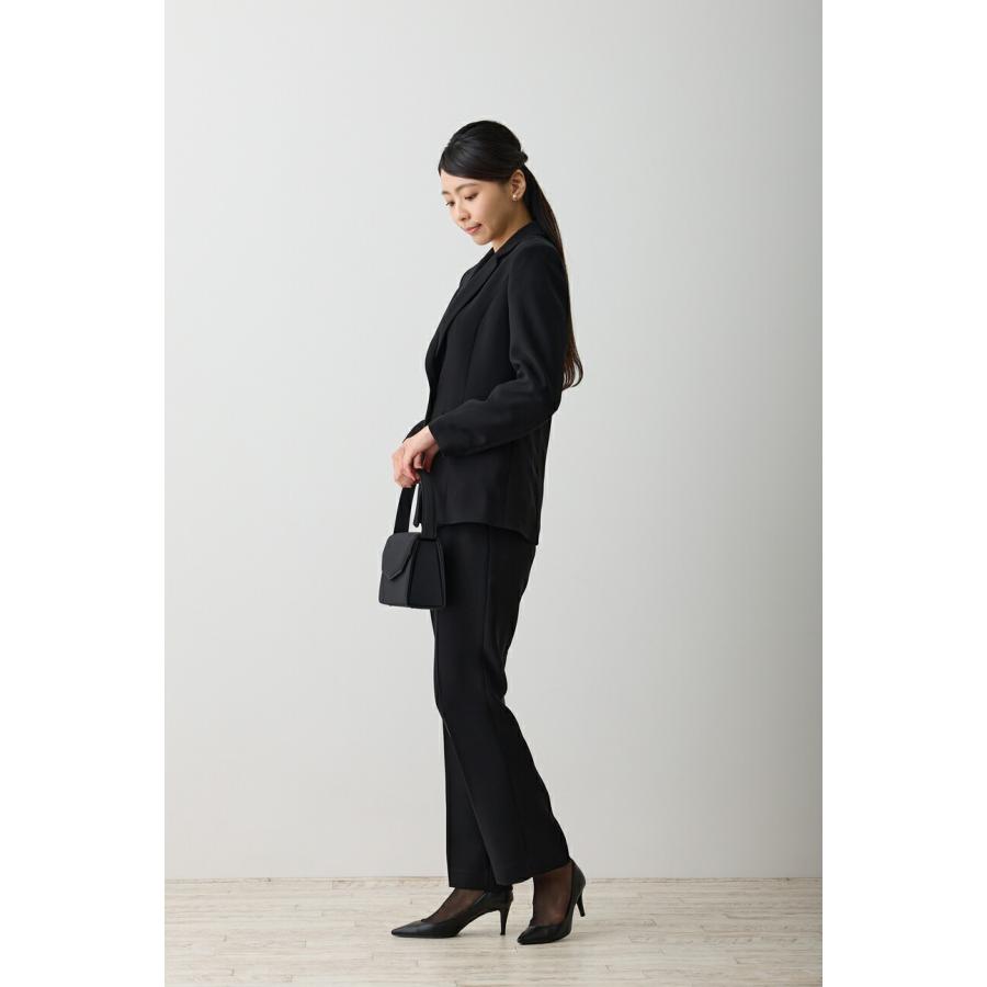 洗える パンツスーツ ブラウス 3点セット 喪服 ブラックフォーマル