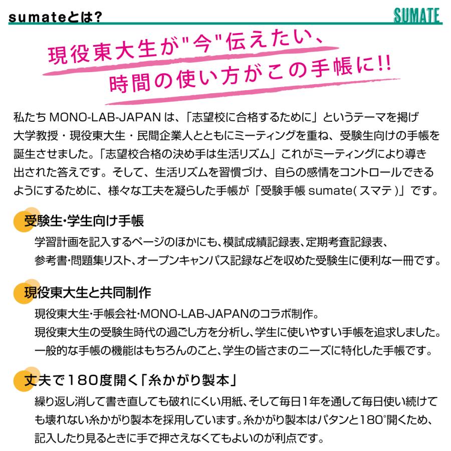 公式 スマテ Sumate 21年度版学習 受験手帳 21年4月始まり 中学 高校生 手帳 受験対策 合格 St22 Mono Lab Japan 通販 Yahoo ショッピング