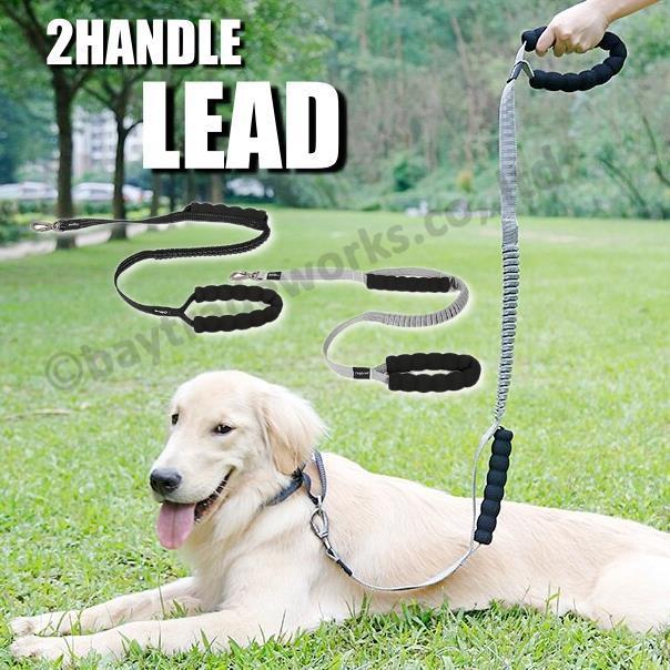 犬用 リード 衝撃吸収 二つのハンドル付き 大型犬 中型犬 トレーニング 伸縮 散歩 犬リード Pt Mono Life 通販 Yahoo ショッピング