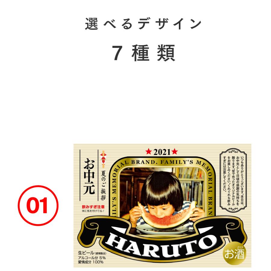 12枚入 お歳暮 オリジナル フォト ラベル シール 写真入り プレゼント 子ども 孫 父 おじいちゃん 名入れ 記念 印刷 赤ちゃん 家族 ペット お酒 パパ ビール｜monolike｜06