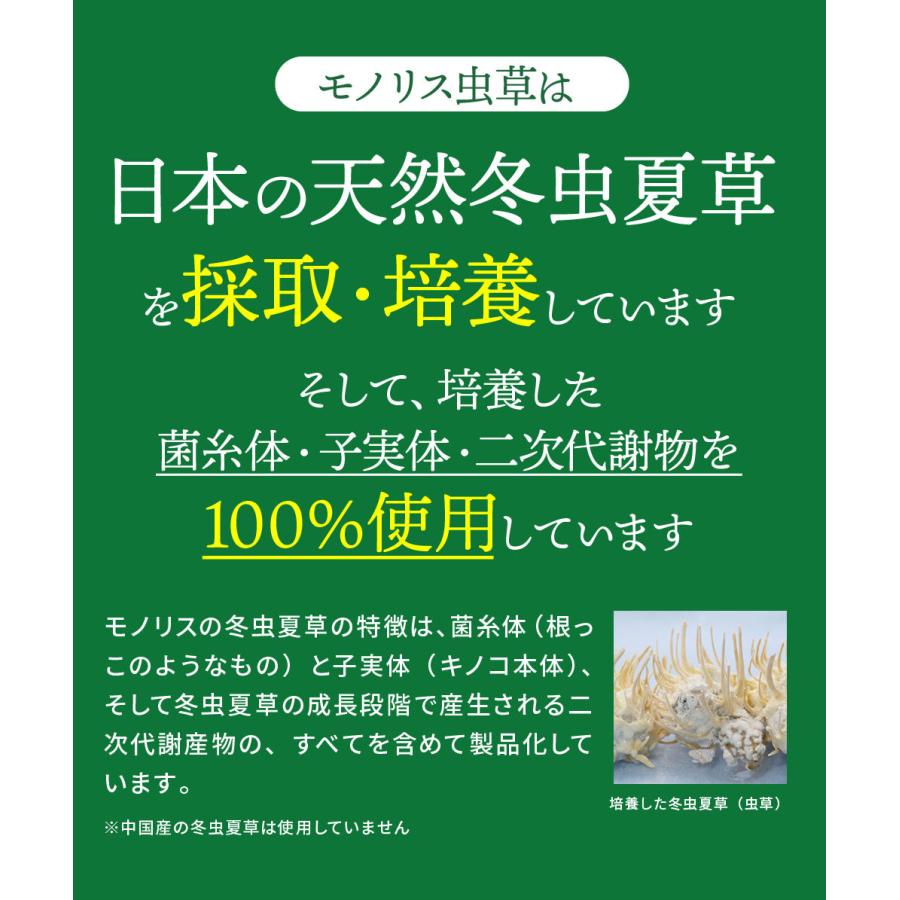 冬虫夏草 サプリ サプリメント 健康食品 日本産 シニア 免活 サポート 活力 の維持 妊活 持続力 キノコ モノリス虫草カプセル 送料無料 |  | 05