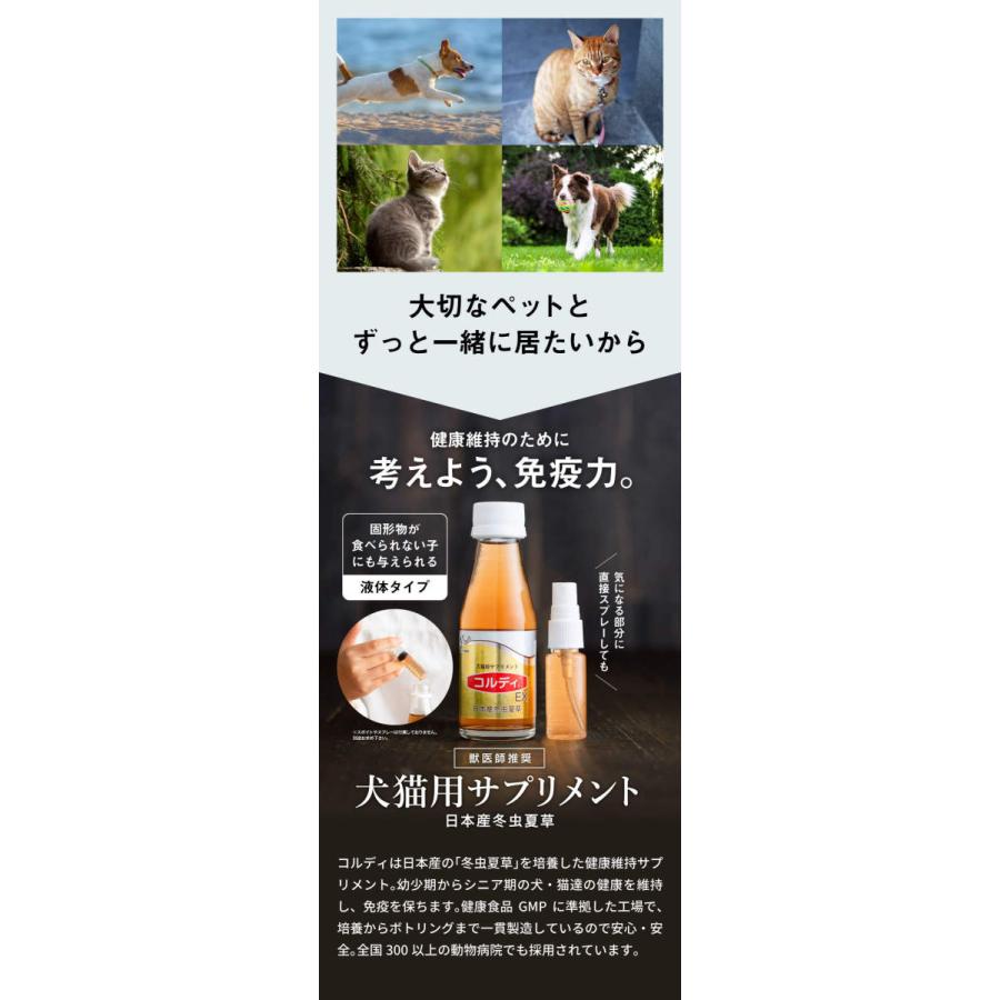 犬 猫 うさぎ ペット サプリ 犬用サプリメント 猫用 シニア 健康維持 免疫力 液体 エキス 国産 冬虫夏草 ＜コルディEX100ml＞｜monolith-net｜03