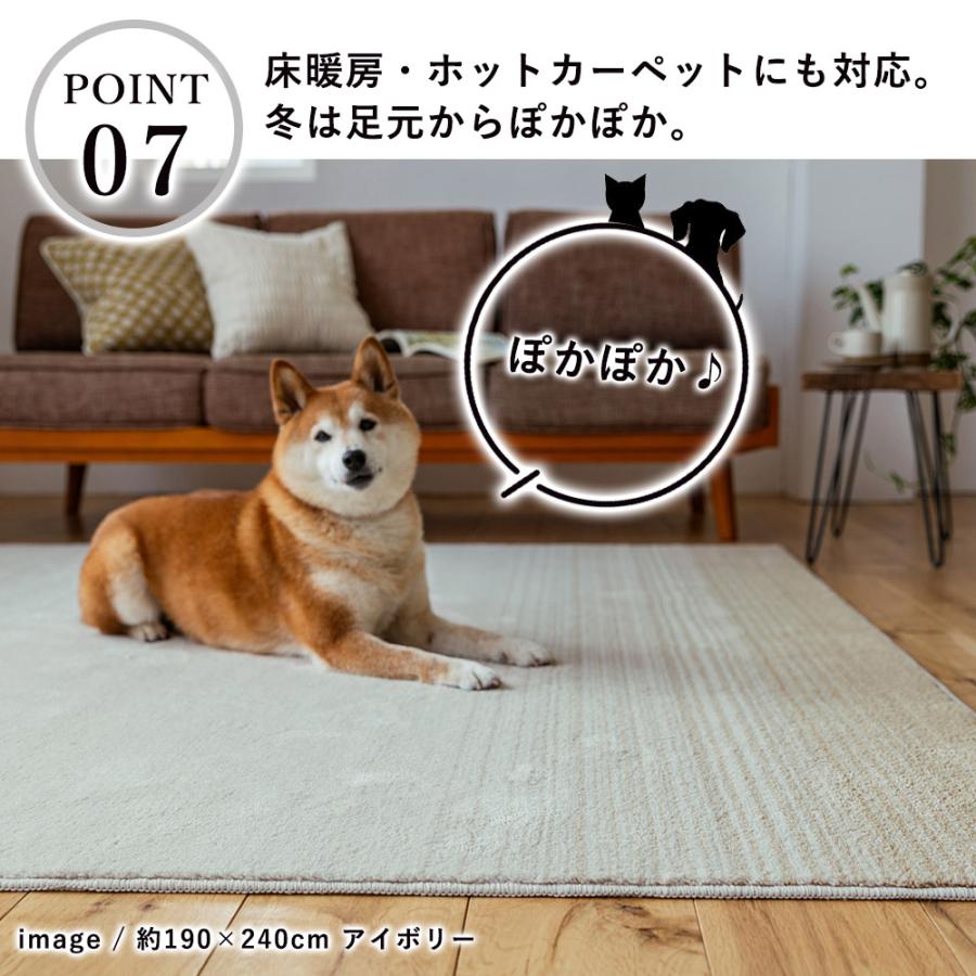 ラグ ラグマット カーペット 絨毯 じゅうたん マール 約190×240cm（約3畳相当） ペット 犬 猫 フローリング 滑り止め 消臭 抜け毛掃除 床暖房対応 日本製｜monolith-net｜13