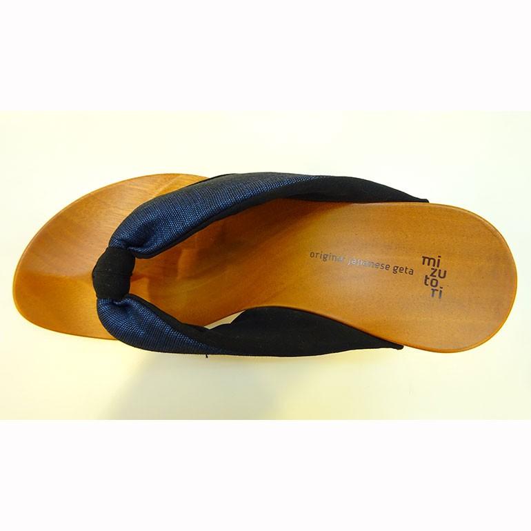 みずとりのげた 下駄 hitete ハイテテ KCシリーズ kc-28 かぐらや 畳縁ネイビー 黒  痛くない レディース 女性 サンダル 鼻緒