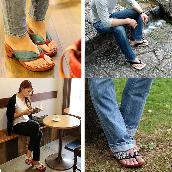 みずとりのげた 下駄 hitete ハイテテ KCBシリーズ kcb-05 ストライプ 赤 ベージュ 痛くない レディース 女性 サンダル 鼻緒