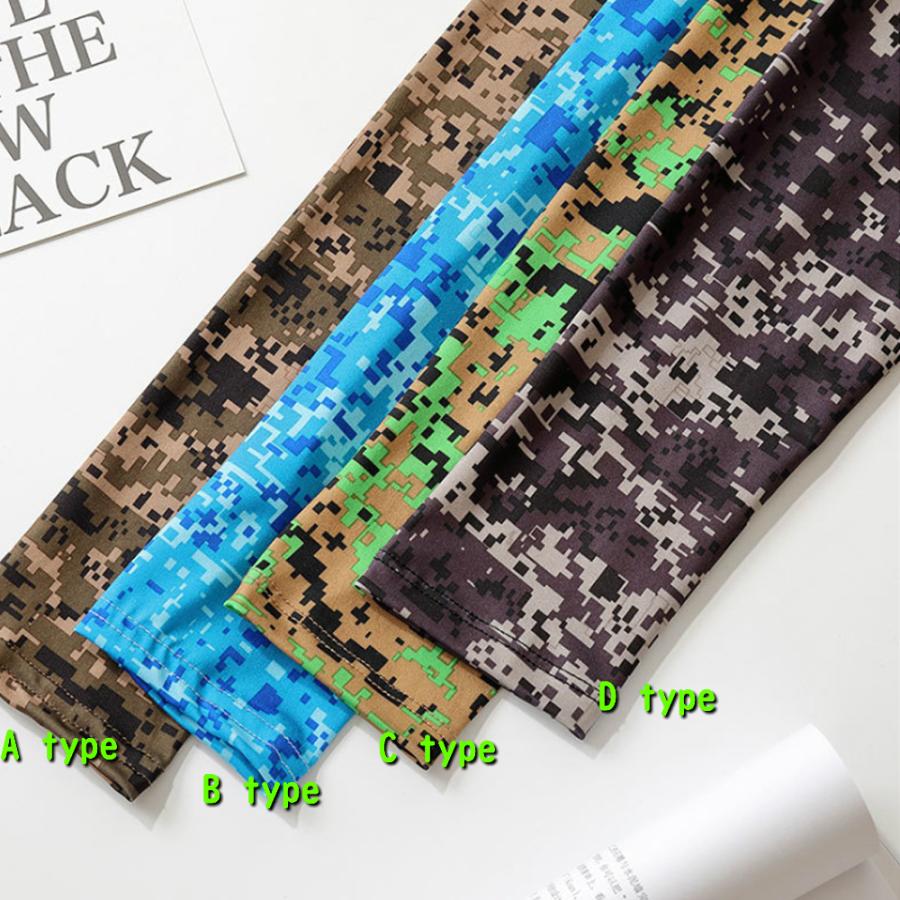 アームカバー 迷彩 カモフラ デジカモ 日焼け防止 紫外線対策 手袋 腕