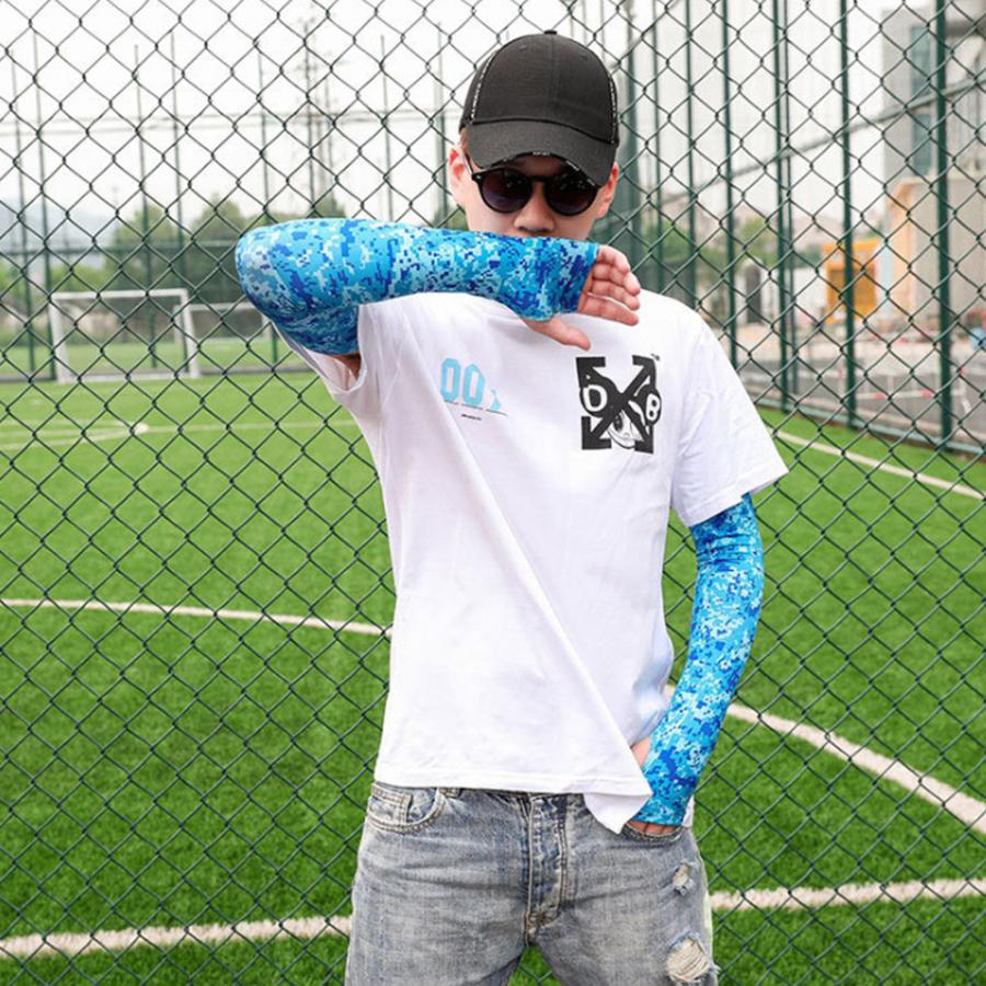 アームカバー 迷彩 カモフラ デジカモ 日焼け防止 紫外線対策 手袋 腕