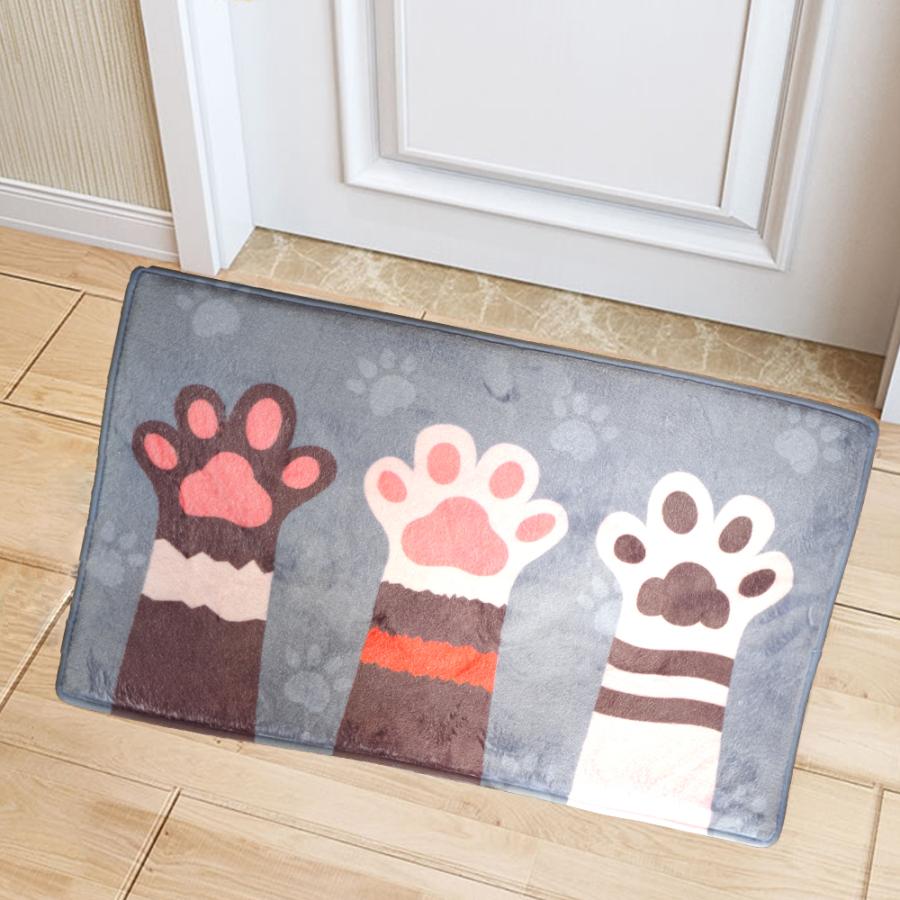 公式限定新作 送料無料 キッチンマット 玄関マット かわいい猫の手 肉球 お揃い 2枚セット 日本正規品 Centrodeladultomayor Com Uy