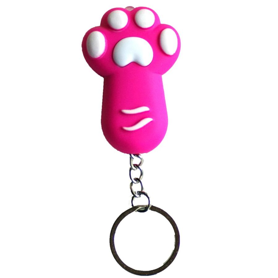 猫 肉球 キーホルダー LEDライト付き 光る音鳴る ねこ うで