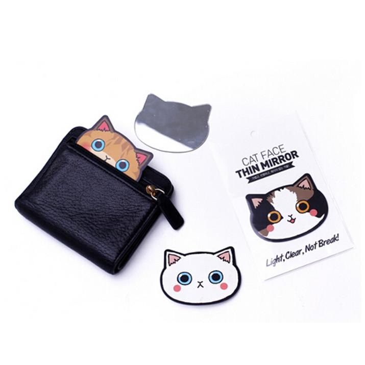 コンパクトミラー ネコフェイス ミラー 鏡 ネコちゃん 猫 ねこ 携帯