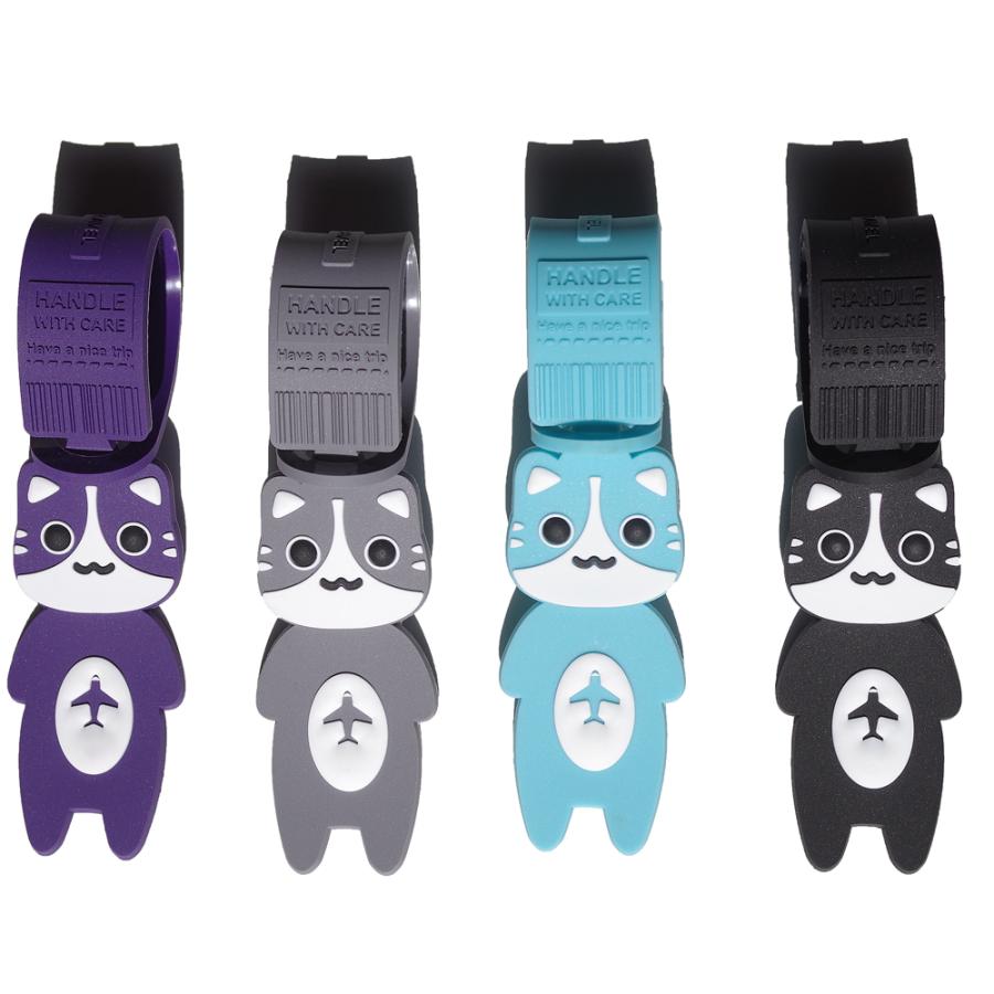 ねこネームタグ シリコン スーツケース ねこ 通園バック タグ アニマル 名前 品質は非常に良い 名札 ネーム