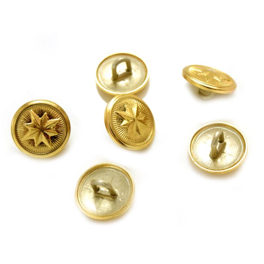 BT-862【メタルボタン】【合金製】【15mm】スターデザインの金ボタン