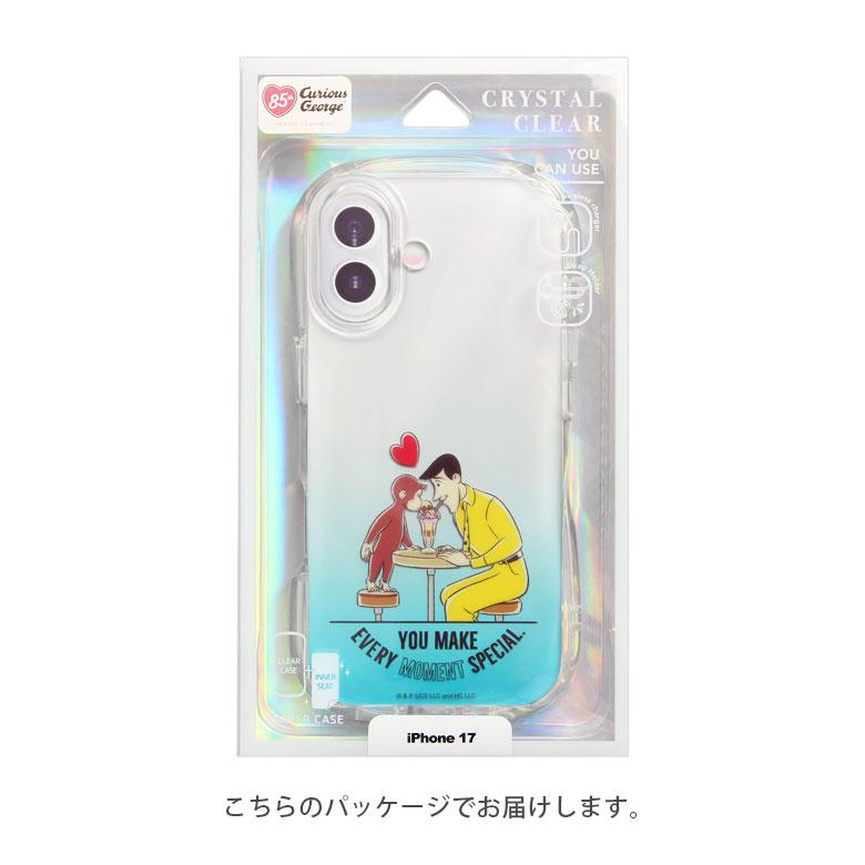 iPhone17 ケース クリスタルクリア おさるのジョージ ソフトカバー