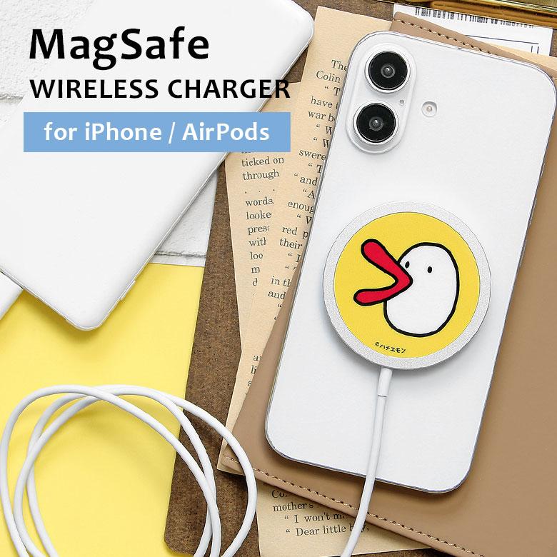 ワイヤレス充電器 ハチエモン MagSafe対応 Type-C入力 マグネット式