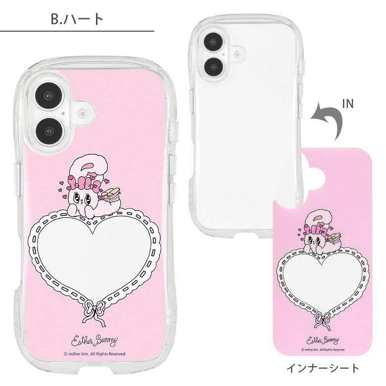 iPhone16 ケース エスターバニー クリア 透明 ソフトカバー Esther