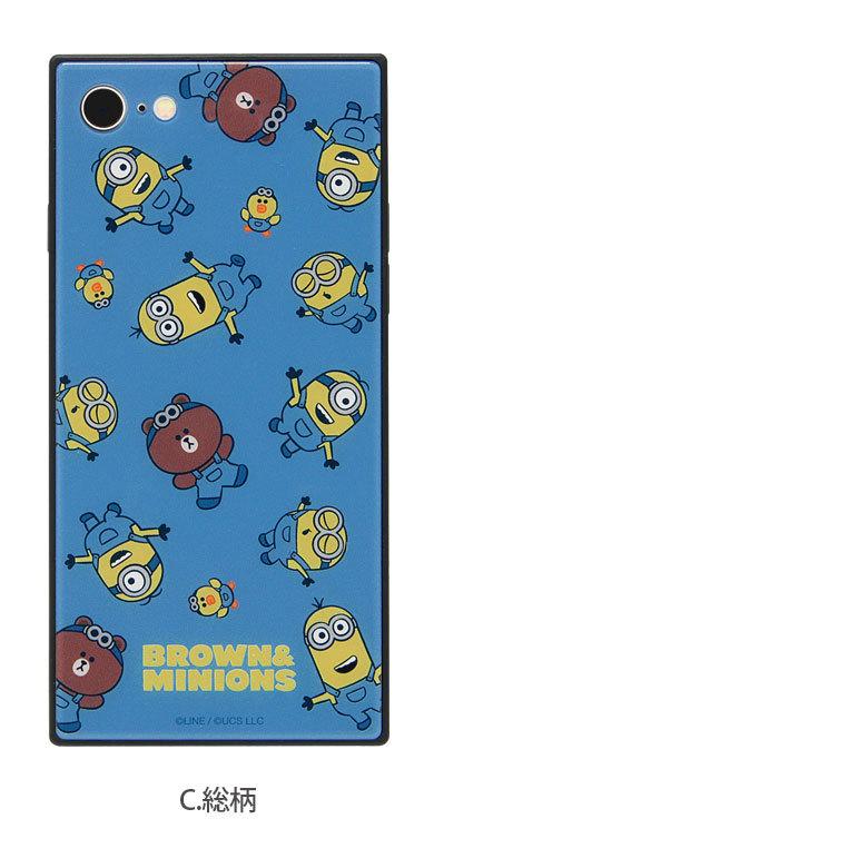 iPhone se ケース 第2世代 BROWN＆MINIONS iPhone SE2 iPhone8 iPhone7 ガラスケース スクエア iPhone SE2 アイフォン mini-276 |  | 05