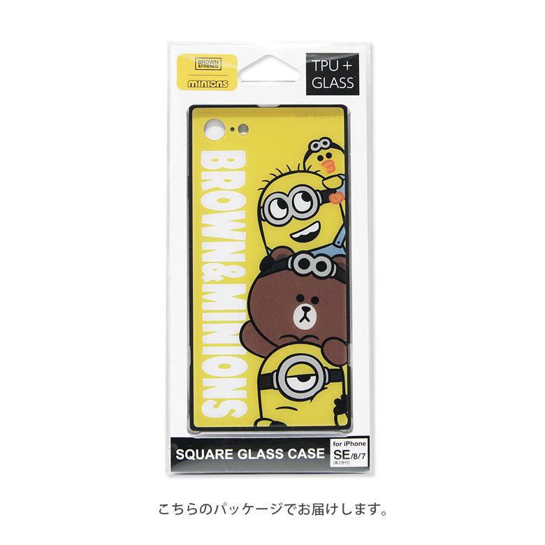 iPhone se ケース 第2世代 BROWN＆MINIONS iPhone SE2 iPhone8 iPhone7 ガラスケース スクエア iPhone SE2 アイフォン mini-276 |  | 06