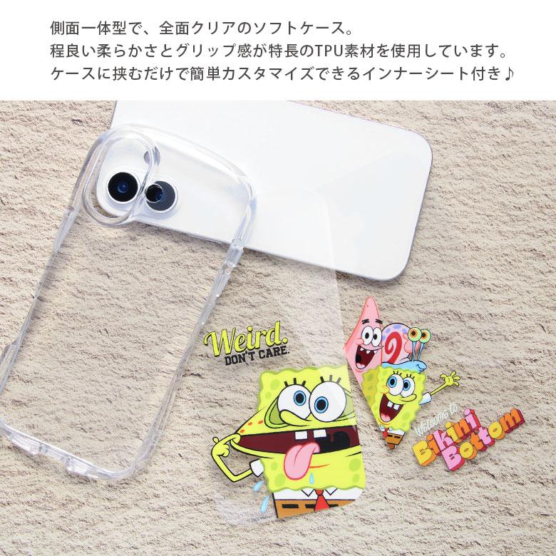 iPhone17 ケース クリスタルクリアケース スポンジ・ボブ ソフトカバー