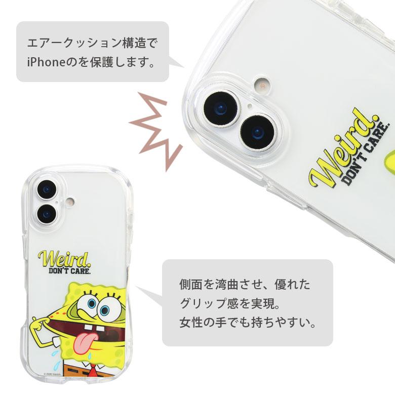 iPhone17 ケース クリスタルクリアケース スポンジ・ボブ ソフトカバー