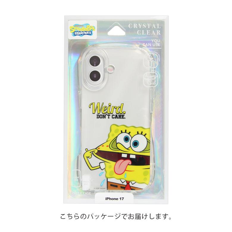 iPhone17 ケース クリスタルクリアケース スポンジ・ボブ ソフトカバー