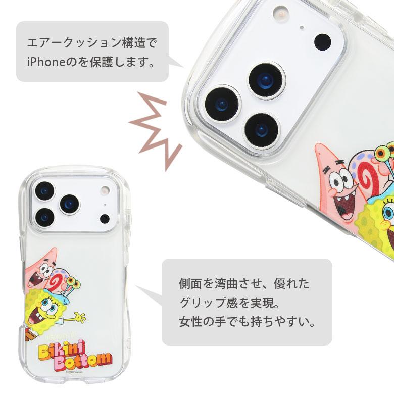iPhone17Pro ケース クリスタルクリアケース スポンジ・ボブ ソフト