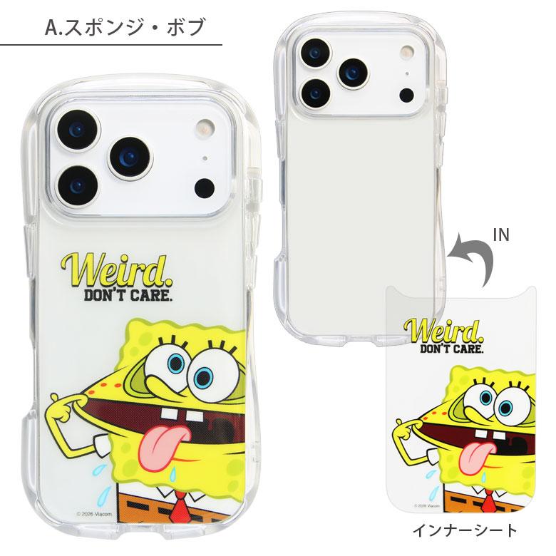 iPhone17Pro ケース クリスタルクリアケース スポンジ・ボブ ソフト