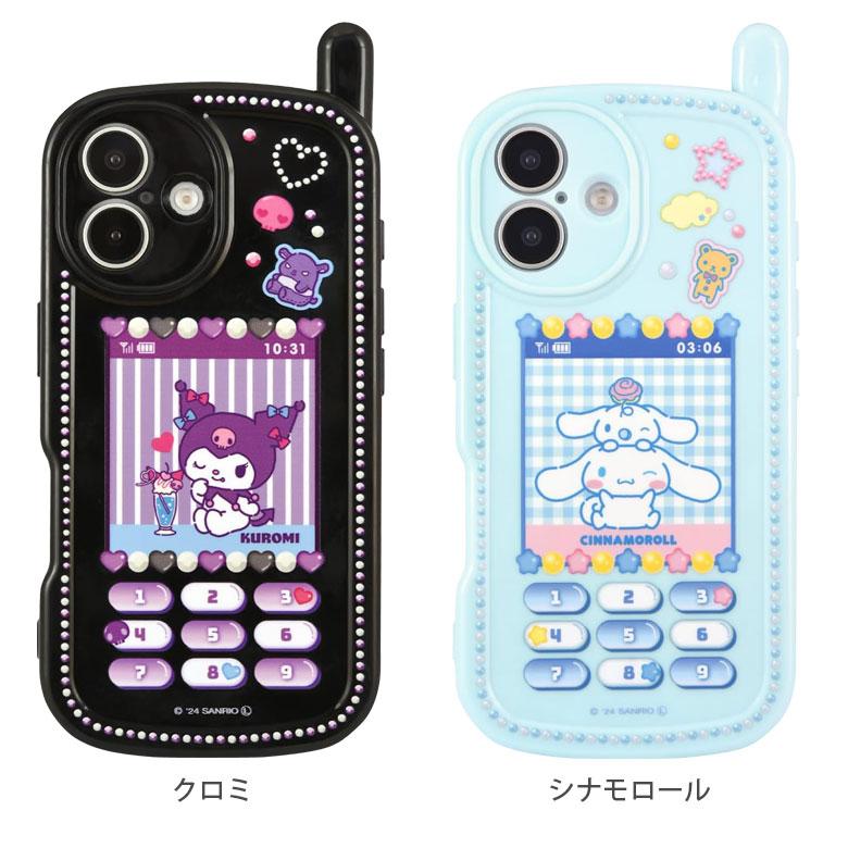 iPhone16 ケース サンリオキャラクターズ レトロ ガラケー風 カバー