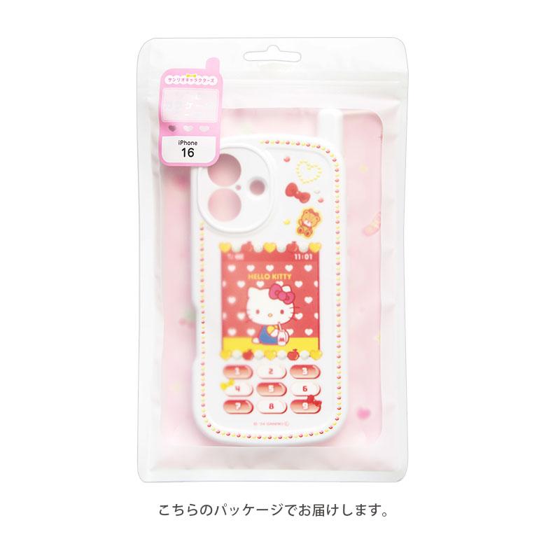 iPhone16 ケース サンリオキャラクターズ レトロ ガラケー風 カバー