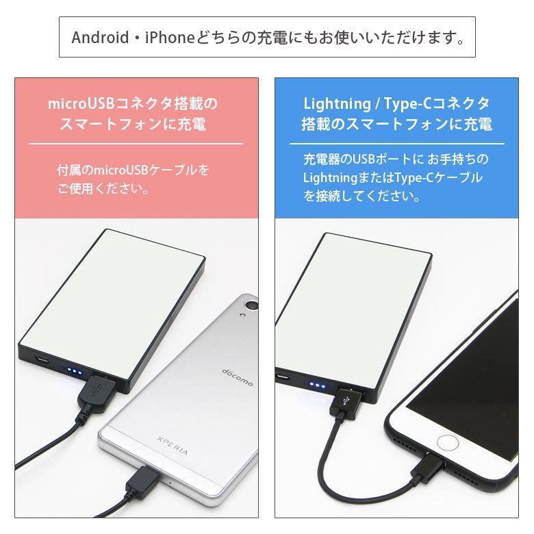 モバイルバッテリー iPhone 軽量 ガラス スヌーピー 4000mAh 2.1A 充電器 急速充電 sng-574｜monomode0629｜04