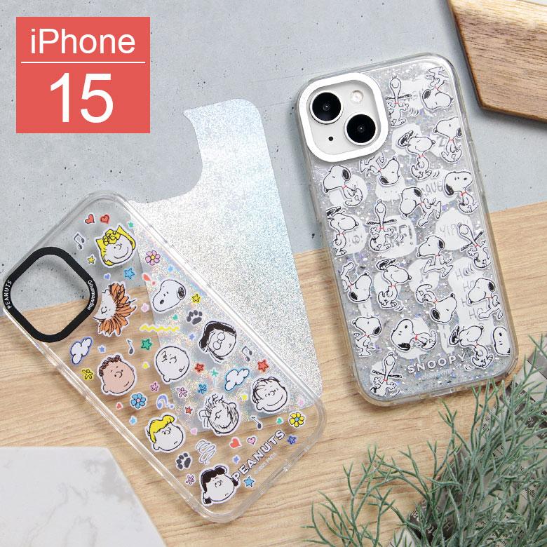 iPhone15 ケース スヌーピー ピーナッツ Camera Frameクリアケース