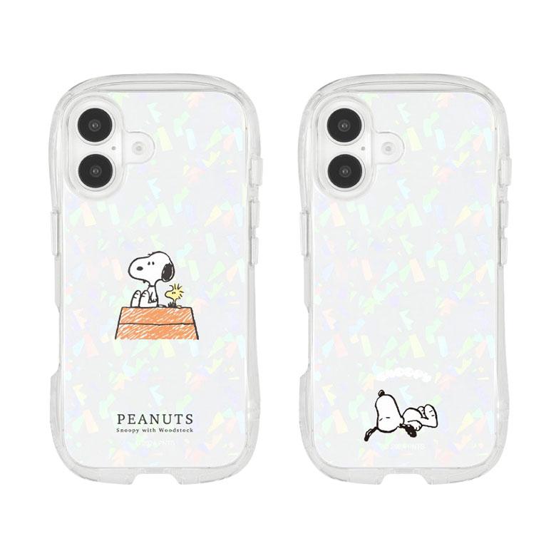 iPhone16 ケース スヌーピー ピーナッツ クリスタルクリアケース