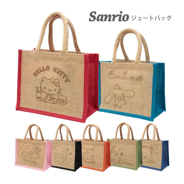 ジュートバッグ キャラクター サンリオ トートバッグ レディース  バッグ カバン 鞄 ナチュラル シンプル おしゃれ 08a-srjb83 | 